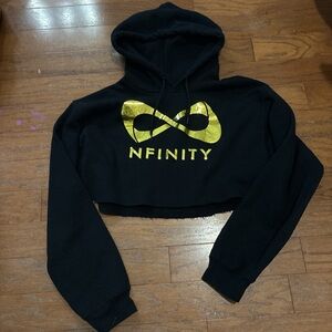 NFINITY Black Hoodie with Gold Nfinity Cheer Logo